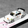 Flame 1:64 Porsche luminous RWB 964 kitty alloy car model