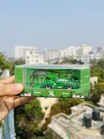 Flame 1:64 Porsche RWB 993 964 Green Dinosaur Alloy Car Model