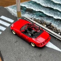 MicroTurbo MT 1/64 Scale Mazda MX5 Eunos Roadster NA W/Surfboard Red Diecast