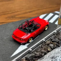 MicroTurbo MT 1/64 Scale Mazda MX5 Eunos Roadster NA W/Surfboard Red Diecast