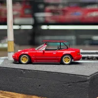 MicroTurbo MT 1/64 Scale Mazda MX5 Eunos Roadster NA W/Surfboard Red Diecast