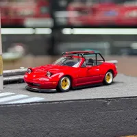 MicroTurbo MT 1/64 Scale Mazda MX5 Eunos Roadster NA W/Surfboard Red Diecast
