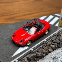 MicroTurbo MT 1/64 Scale Mazda MX5 Eunos Roadster NA W/Surfboard Red Diecast