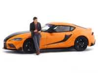 Original Model Toyota GR Supra Orange with Figure 1:64 (Fast & The Furious)