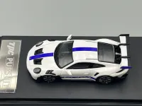 TPC Porsche 911 GT3 RS White & Blue 1/64 scale with Display Case