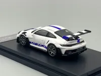 TPC Porsche 911 GT3 RS White & Blue 1/64 scale with Display Case
