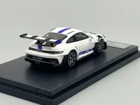 TPC Porsche 911 GT3 RS White & Blue 1/64 scale with Display Case
