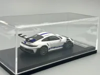TPC Porsche 911 GT3 RS White & Blue 1/64 scale with Display Case