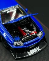 Street Weapon 1:64 LBWK ER34 Openable Hood Edition Metallic Blue