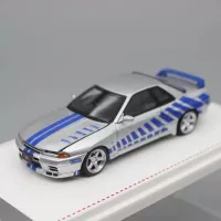 Focal Horizon 1:64 Nissan Skyline GT-R R32 Nismo S-Tune Silver / Blue Stripe
