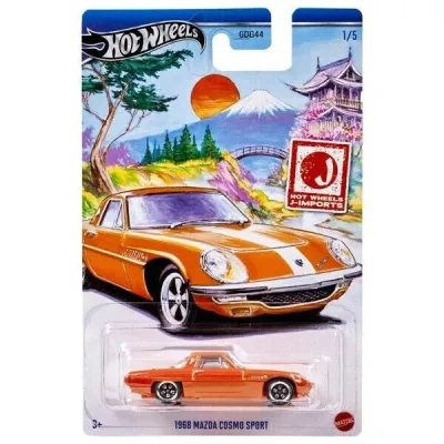 Hot Wheels 1968 Mazda Cosmo Sport Die-Cast Model Car, Vibrant Orange Collectible