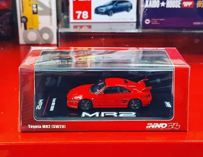 INNO 1/64 Toyota MR2 SW20 Red Diecast Car Model Pop-Up Lights Collectible Gift