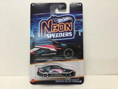 2025 HOT WHEELS NEON SPEEDERS TOYOTA AE-86 COROLLA - 4/8 , BLACK
