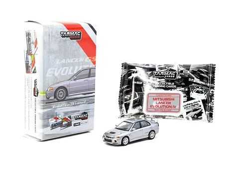 Tarmac Works 1:64 Mitsubishi Lancer GSR Evolution IV Silver hover