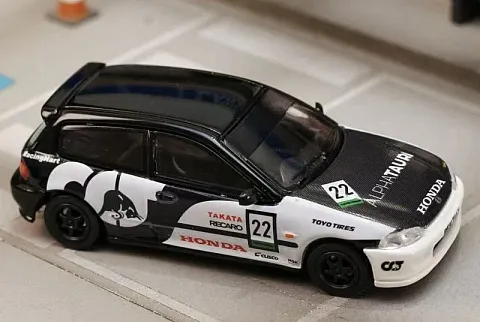 HONDA Civic (EG6) - #22 Red Bull  - black / white - Street Weapon 1:64 hover