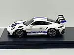 TPC Porsche 911 GT3 RS White & Blue 1/64 scale with Display Case