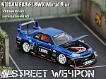 Street Weapon 1:64 LBWK ER34 Openable Hood Edition Metallic Blue