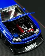 Street Weapon 1:64 LBWK ER34 Openable Hood Edition Metallic Blue