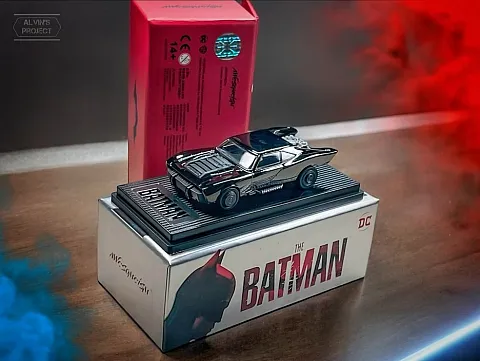 Inno64 Awesomeism The Batman Batmobile Black Chrome 1/64 Diecast