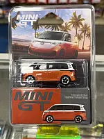 Mini GT Volkswagen ID.Buzz Candy White - Energetic Orange Blister Packaging MGT01061 1/64 Diecast