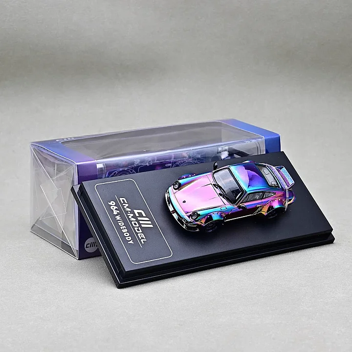CM Model 1:64 Porsche 964 RWB Widebody Chrome Pink