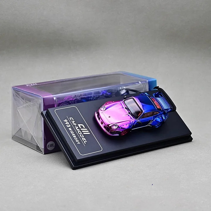 CM Model 1:64 Porsche 993 RWB Widebody Chrome Pink
