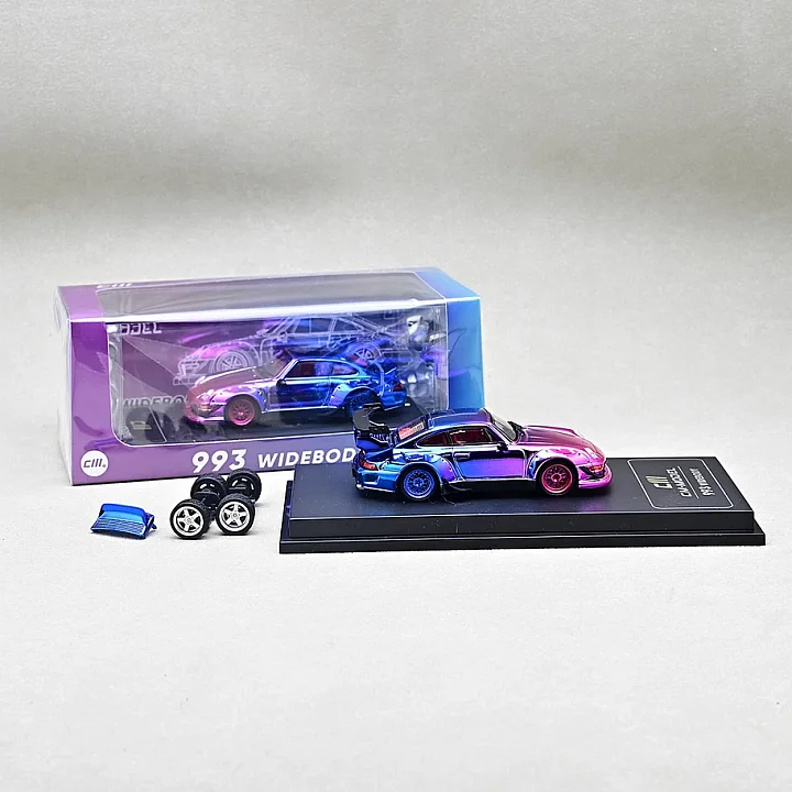 CM Model 1:64 Porsche 993 RWB Widebody Chrome Pink hover