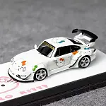 Flame 1:64 Porsche luminous RWB 964 kitty alloy car model